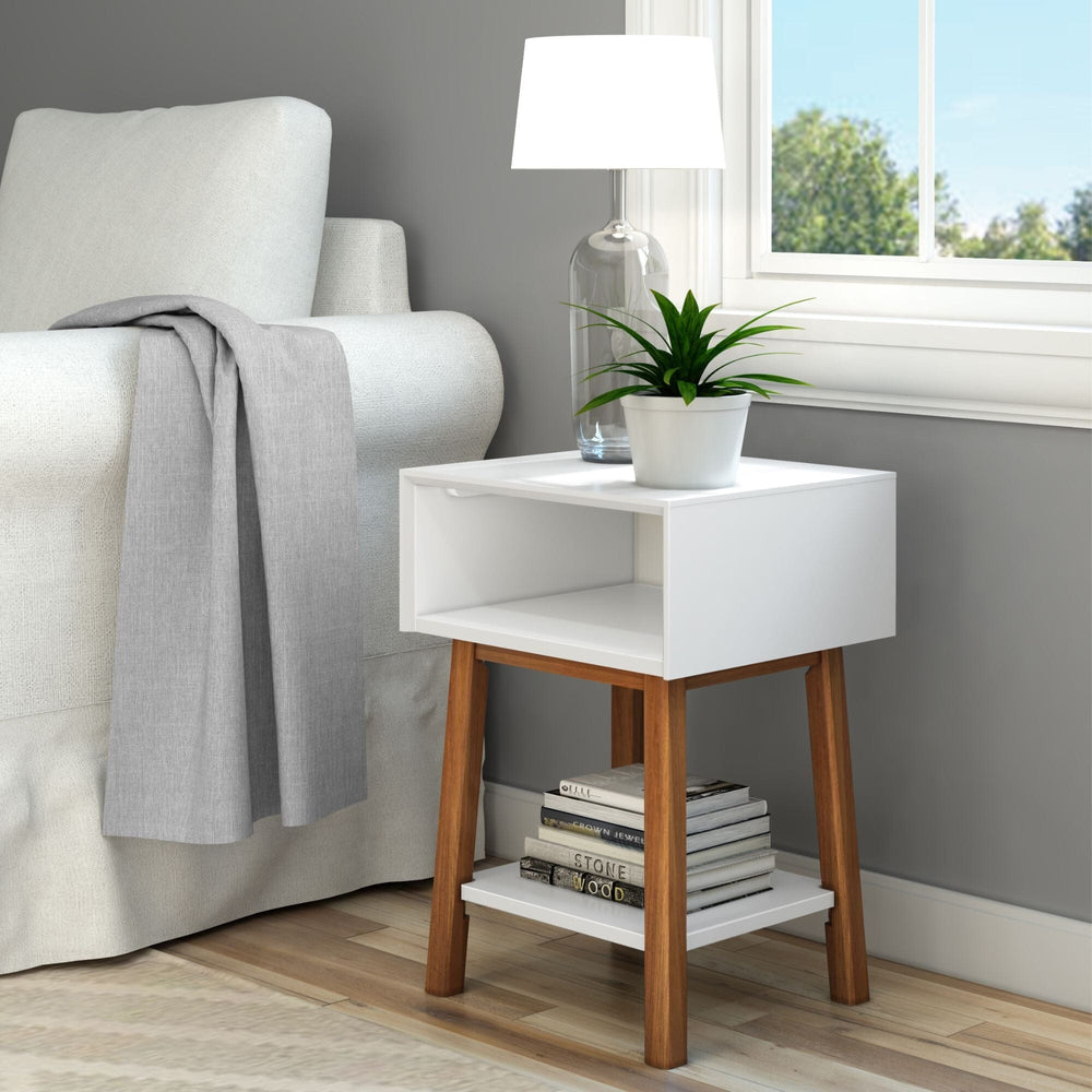 Mid-Century Side Table with Storage Furniture Plank+Beam 